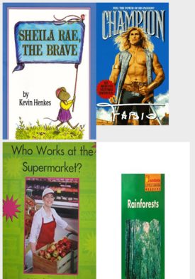 Children's Fun & Educational 4 Pack Paperback Book Bundle (Ages 3-5): Sheila Rae, the Brave 1 /1 CD Live Oak Readalong, People Who Made A Difference Series: Eleanor Roosevelt, Who Works at the Supermarket? Springboard Level I Emergent, Rainforests Little Green Readers