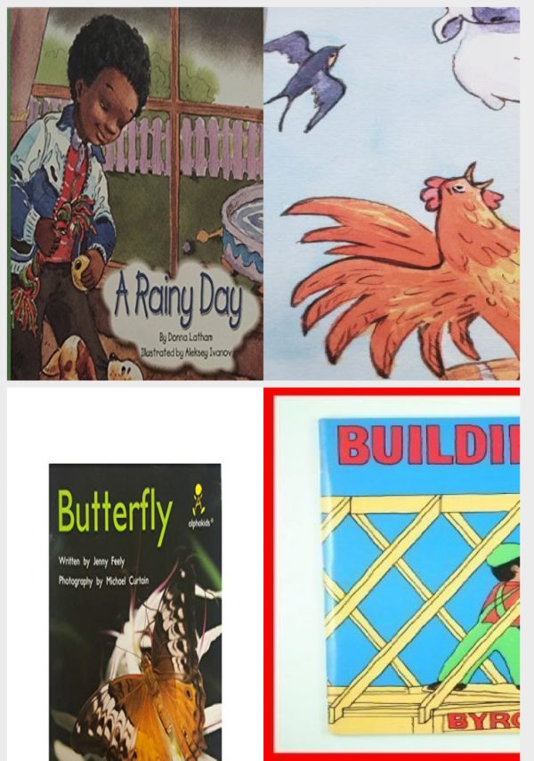 Children's Fun & Educational 4 Pack Paperback Book Bundle (Ages 3-5): Reading 2007 Listen to Me Reader Grade K Unit 4 Lesson 2 Below Level, READING 2007 LISTEN TO ME READER GRADE K UNIT 4 LESSON 5 BELOW LEVEL: Nan the Red Hen!, Butterfly Alphakids, Building a House
