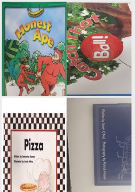 Children's Fun & Educational 4 Pack Paperback Book Bundle (Ages 3-5): HONEST APE, READING 2007 INDEPENDENT LEVELED READER GRADE K UNIT 5 LESSON 6 ADVANCED, Pizza Beginning Literacy, Insects Alphakids