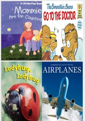Children's Fun & Educational 4 Pack Paperback Book Bundle (Ages 3-5): Mommies are for Counting Stars Puffin Lift-the-Flap, The Berenstain Bears Go to the Doctor, Newbridge Discovery Links 2: Ladybug, Ladybug Life Science, Airplanes Snapshot Picture Library