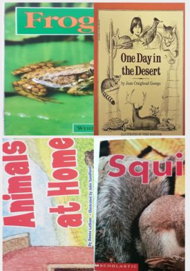 Children's Fun & Educational 4 Pack Paperback Book Bundle (Ages 3-5): READY READERS, STAGE 4, BOOK 15, FROG AND TOAD, Bones Discovering My World, Reading 2007 Kindergarten Student Reader Grade K Unit 6 Lesson 6 on Level Animals At Home, Squirrels Scholastic Time-to-Discover Readers
