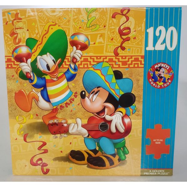 Golden Premier Disney Mickey's World Tour 1992 Mexico 120 Piece Puzzle