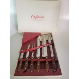 Vintage Chefmaster Kitchen Delite Stainless Steel Cutlery Knife Set 6 Piece