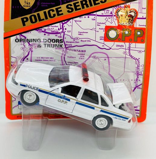 1995 Road Champs Police Series 1:43 Diecast - O.P.P. Ontario Provincial Police Car