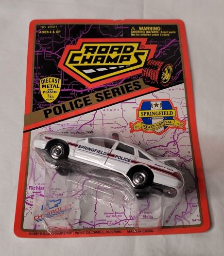 1997 Road Champs State Capitol Police Series 1:43 Diecast - Springfield Illinois Police Patrol Car