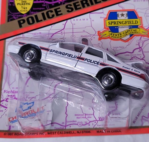1997 Road Champs State Capitol Police Series 1:43 Diecast - Springfield Illinois Police Patrol Car