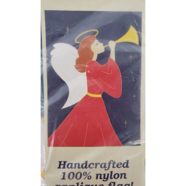 Vintage 1996 In the Wind Trumpeting Angel Decorative Flag Large 28”x40”
