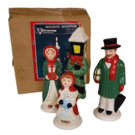 Vintage 1985 Christmas Around the World House of Lloyd Holiday Shoppers Figurines Set of 4