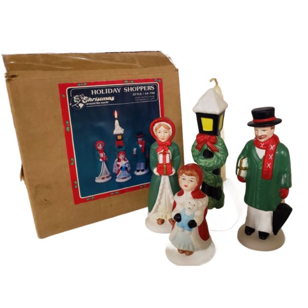 Vintage 1985 Christmas Around the World House of Lloyd Holiday Shoppers Figurines Set of 4