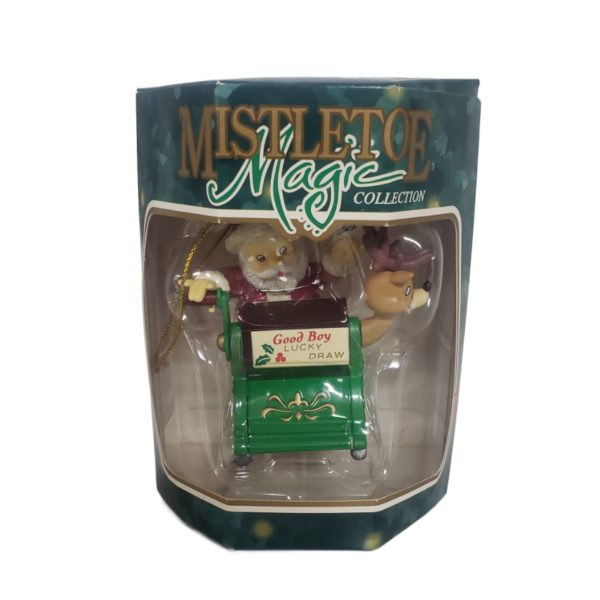 Mistletoe Magic Collection Christmas Ornament - Santa Good Boy Lucky Draw Bingo Style Cage