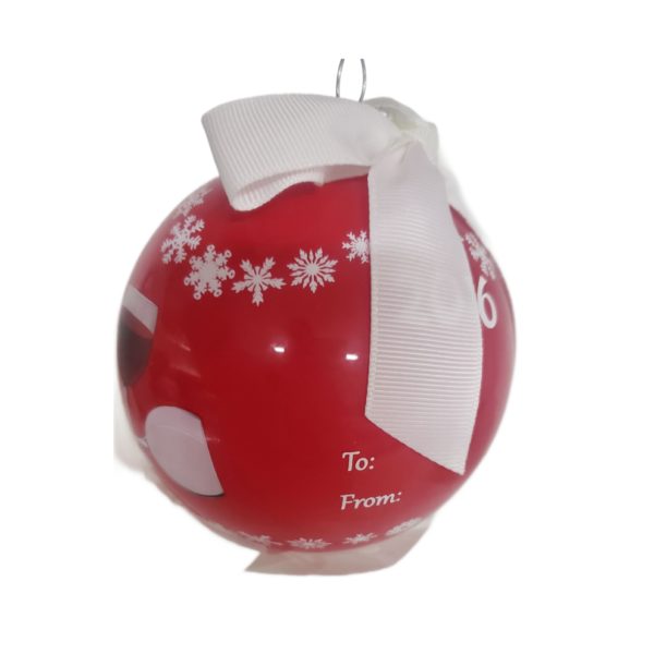 2016 Personalized Red & White Wine Dreaming of a White Christmas... But I'll Drink the Red Glass Ball Ornament w/ Pen