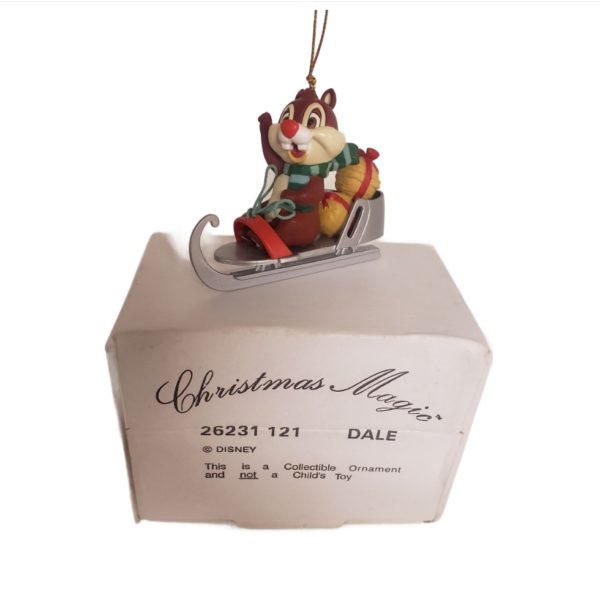 Vintage 1989 Dale (Chip & Dale) Chipmunk Disney Grolier Christmas Magic Ornament #26231 121