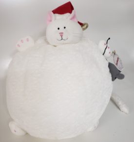 Furballs Plump Chubby White Round Santa Cat 12