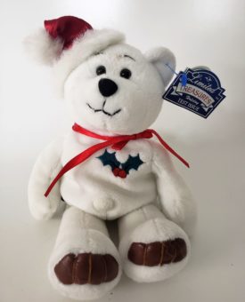 1998 Limited Treasures Holiday Heavenly Holly Test Issue Beanie Bear White