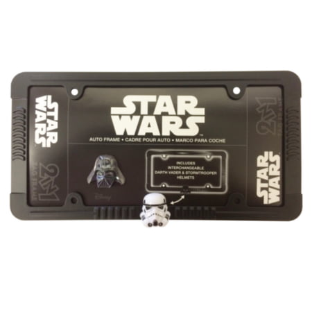 Star Wars Stormtrooper Darth Vader Car Truck Black Metal License Plate Frame