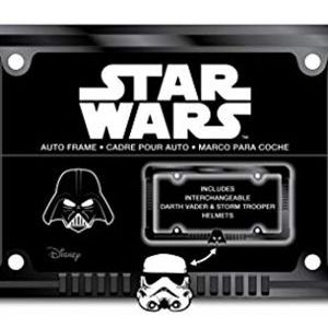 Star Wars Stormtrooper Darth Vader Car Truck Black Metal License Plate Frame