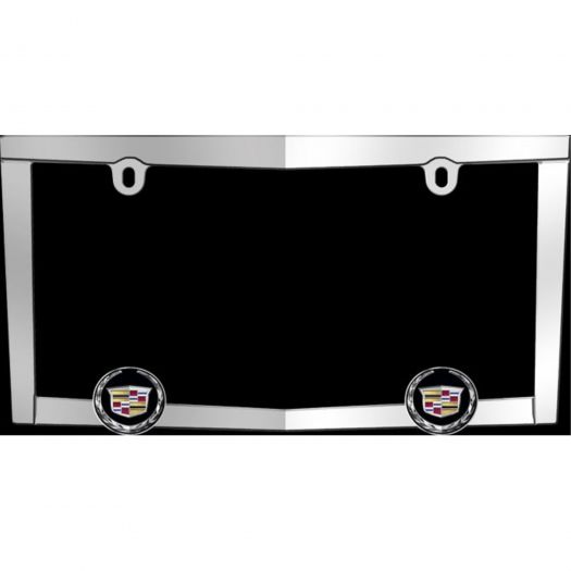 Chrome/Black Metal Cadillac Emblem/Logo License Plate Frame Car Truck