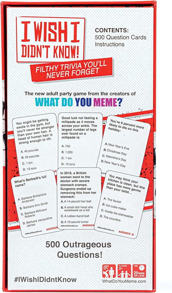WHAT DO YOU MEME? I Wish I Didn't Know - The Filthy Trivia Party Game
