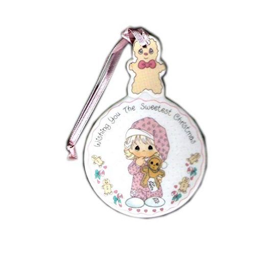 1994 Precious Moments Wishing You The Sweetest Christmas Porcelain Hanging Ornament 251356.