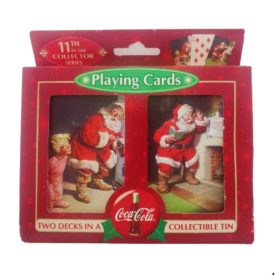 Coca-Cola Christmas Santa Claus Nostalgia Playing Cards 2 Decks In Tin 11th in Series