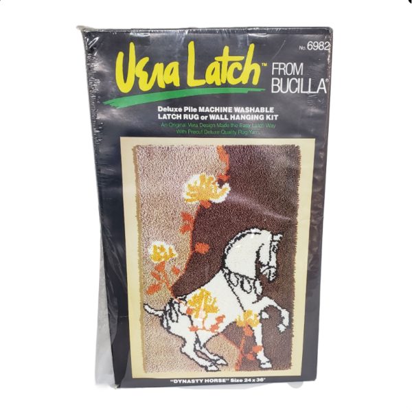 Bucilla Vera Latch "Dynasty Horse" Wall Hanging / Latch Rug 24 x 36 Kit No 6982