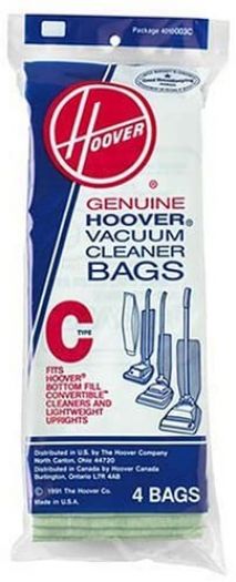 Hoover Type C Upright Vacuum Cleaner Bags 40100003C 4-Pack