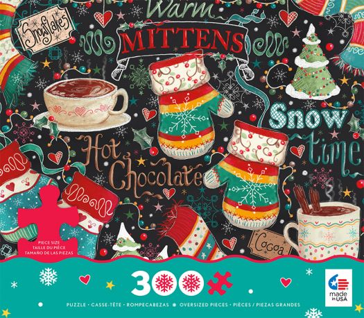 2015 Ceaco Warm Mittens (Holiday Chalk) Oversized 300 Piece Jigsaw Puzzle