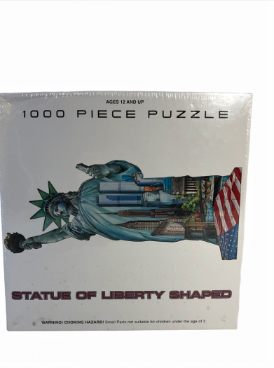 New York Statue of Liberty w/Twin Towers Shaped 1000 Piece Puzzle