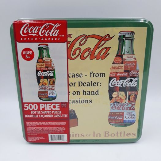 Coca-Cola Bottle Shaped Puzzle in Collectible Tin 500 Pieces