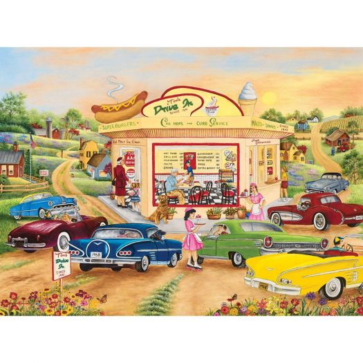 Bits and Pieces "The Drive In" 300 Large Piece Jigsaw Puzzle