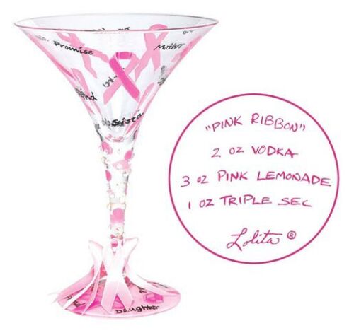 Santa Barbara Design Studio - GLS4-5590P - Lolita - Martini Glass - Pink Ribbon