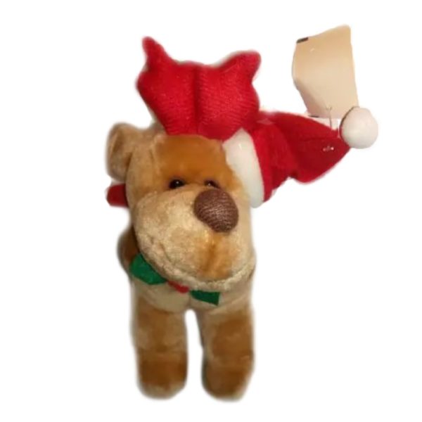 Reindeer Plush With Santa Hat And Scarf 8