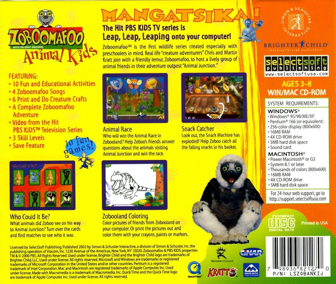Zoboomafoo Animal Kids (CD PC Game)