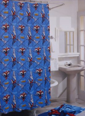 Spiderman Vinyl 70 x 72 Inch Shower Curtain with Hooks by Jay Franco
