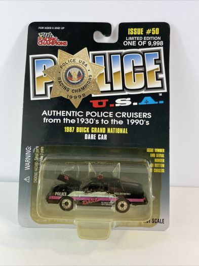 1998 Racing Champions Police 1987 Buick Grand National Dare Car #50 Diecast 1:61 Scale