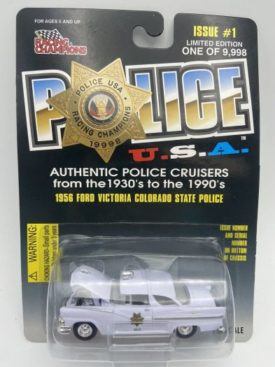 1998 Racing Champions Police 1956 Ford Victoria Colorado State Police #1 Diecast 1:60 Scale