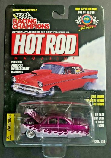 1998 Racing Champions Hot Rod Mag 1950 Ford Coupe Metallic Purple Flames Diecast 1:58 Scale