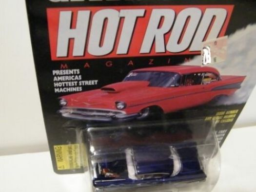 1997 Racing Champions Hot Rod Mag 1958 Chevy Impala Purple w/ Flames Diecast 1:64 Scale