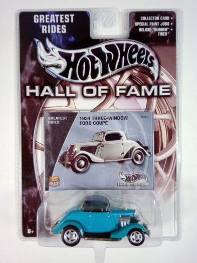 2000 Hot Wheels Hall of Fame 1934 Three Window Ford Coupe Diecast 1:64 Scale