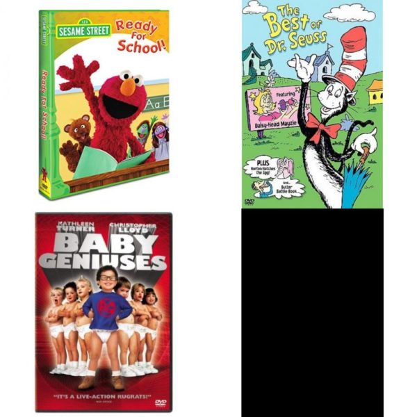 DVD Children's Movies 4 Pack Fun Gift Bundle: Sesame Street - Ready for School!  Dr. Seuss:  The Best of Dr. Seuss  Baby Geniuses  Ice Princess Lily