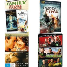 DVD Assorted Multi-Feature Movies 4 Pack Fun Gift Bundle: NEVERENDING STORY/NEVERENDING STORY 2  Under Fire - 12 Movie Collection  Chocolat / The English Patient | NON-USA Format | PAL | Region 4 Import - Australia  Cross 2011 / Cross Wars / Cross: Rise of the Villains - Set