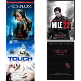 DVD Assorted Movies 4 Pack Fun Gift Bundle: Aeon Flux Special Collector's Edition  Mile 22    Touch  Crave Film Series