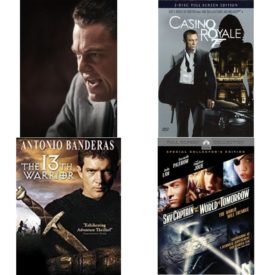 DVD Assorted Movies 4 Pack Fun Gift Bundle: J. Edgar  Casino Royale 2-Disc Full Screen Edition  The 13th Warrior   Sky Captain and the World of Tomorrow Full Screen Special Collector's Edition