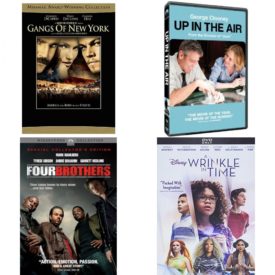 DVD Assorted Movies 4 Pack Fun Gift Bundle: Gangs of New York Two-Disc Collectors Edition  Up In the Air  Four Brothers Widescreen Special Collector's Edition  A Wrinkle in Time