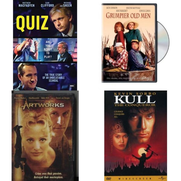 DVD Assorted Movies 4 Pack Fun Gift Bundle: Quiz, Season 1  Grumpier Old Men    Artworks  Kull the Conqueror