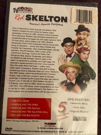TV Classics Red Skelton 5 Hilarious Episodes (DVD)