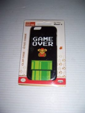 PDP Nintendo NES Super Mario Brothers Game Over 8-Bit Black Clip Case Cover For iPhone 6
