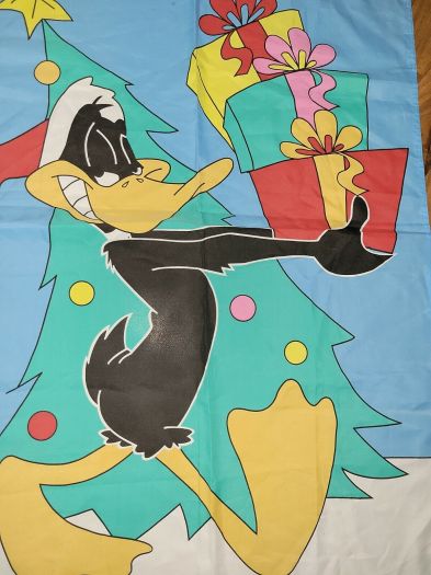 1996 Looney Toons Daffy Duck Christmas House Flag 29.5 x 41.5 Inches #49683