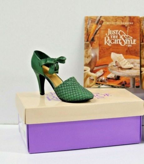 Just the Right Shoe Green Heel Sumptuous Quilt 25013 Miniature Collectible Shoe