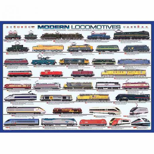 Modern Locomotives - 1000 Piece Jigsaw Puzzle by Eurographics